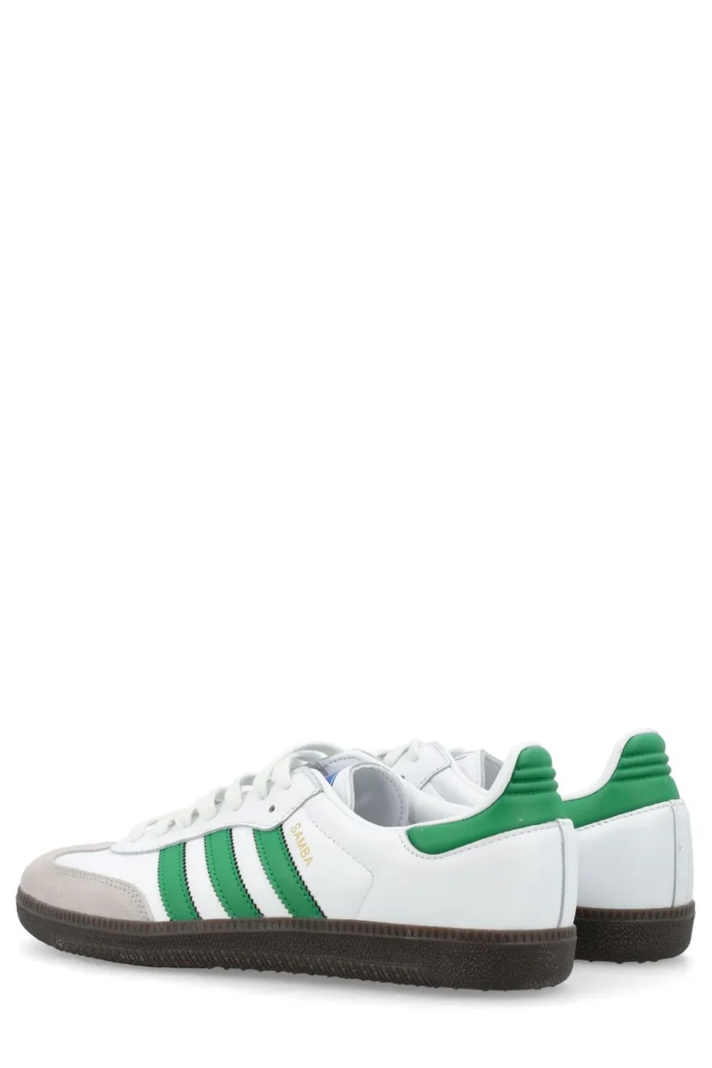 Adidas Samba OG Lace-Up  White-Green Sneakers - Image 3