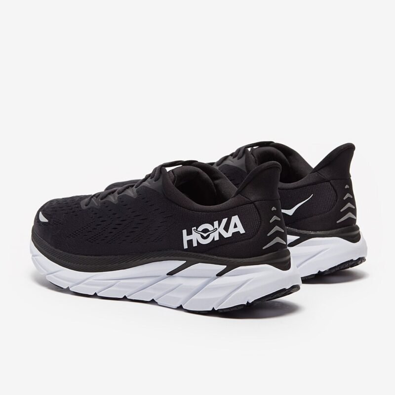 Hoka Womens Clifton 8-Black & White - Image 2