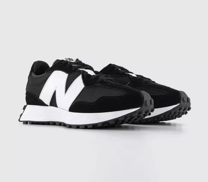 New Balance 327 Trainers Black Black White - Image 2