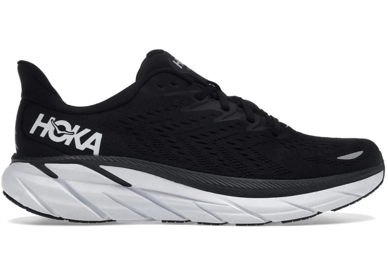 Hoka Womens Clifton 8-Black & White