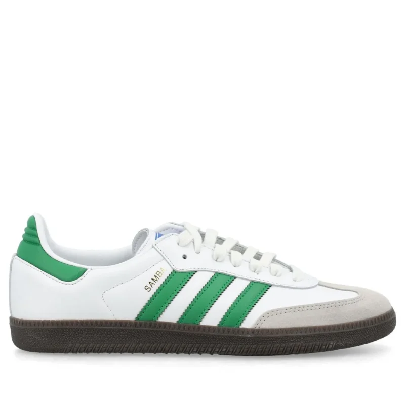 Adidas Samba OG Lace-Up  White-Green Sneakers