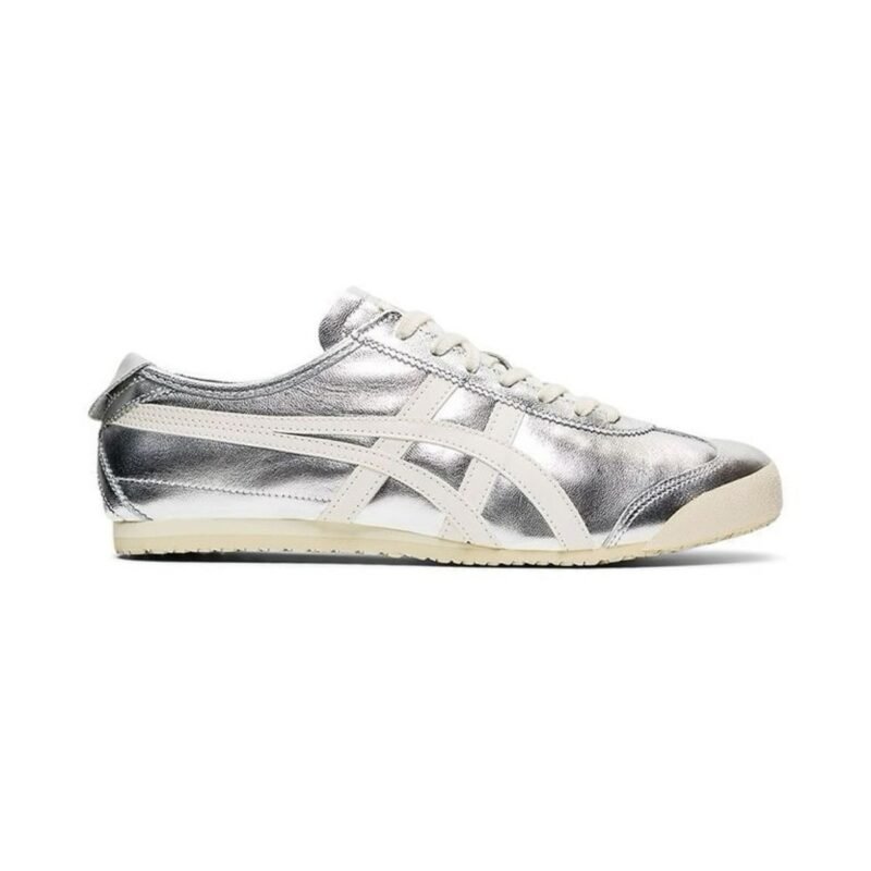 asics tiger silver&white