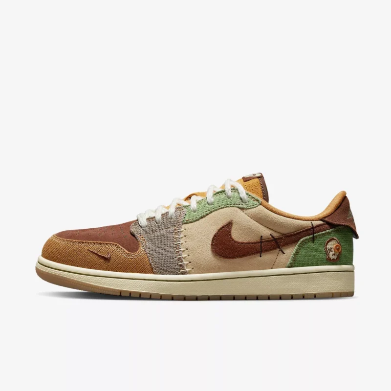 Nike Jordan 1 x Zion Williamson Low OG Flax and Oil Green Sneakers (DZ7292-200) - Image 2