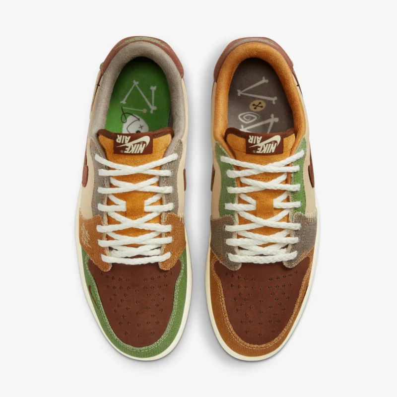 Nike Jordan 1 x Zion Williamson Low OG Flax and Oil Green Sneakers (DZ7292-200) - Image 3