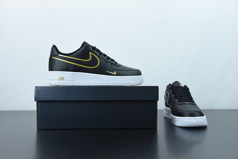 Nike Air Force 1 Low Black Gold with Double Swoosh - Image 2