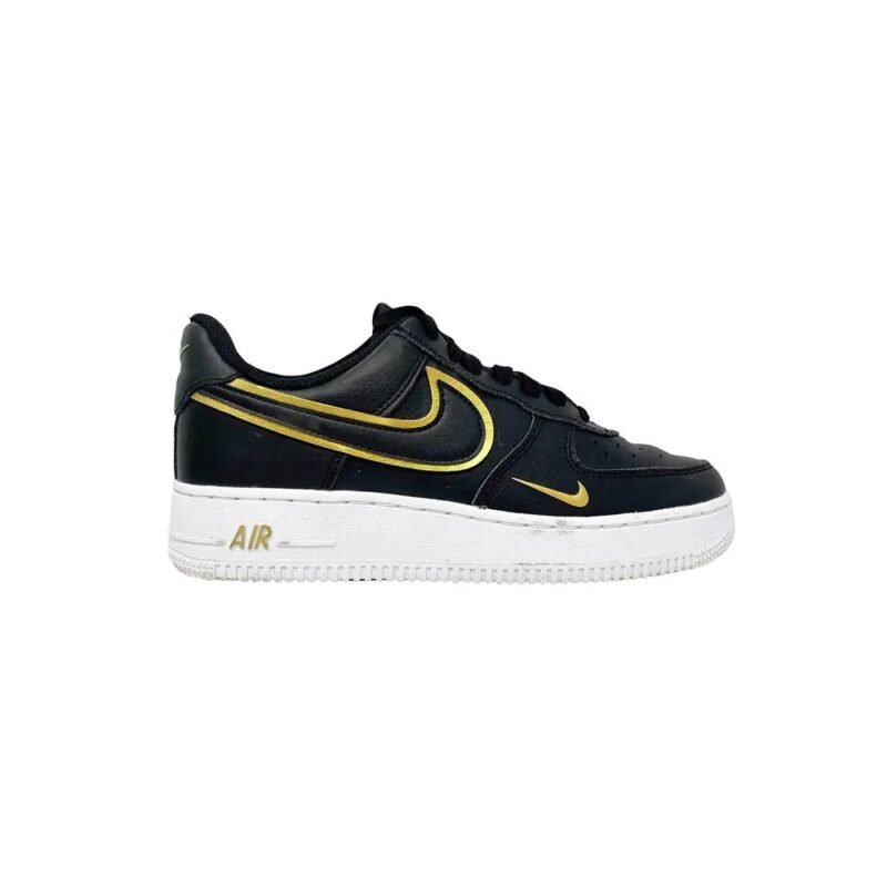 Nike Air Force 1 Low Black Gold with Double Swoosh