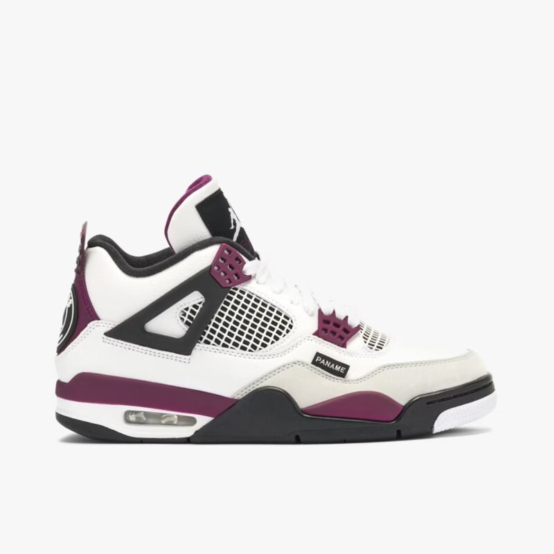 Air Jordan 4 x PSG White Neutral Grey Bordeaux