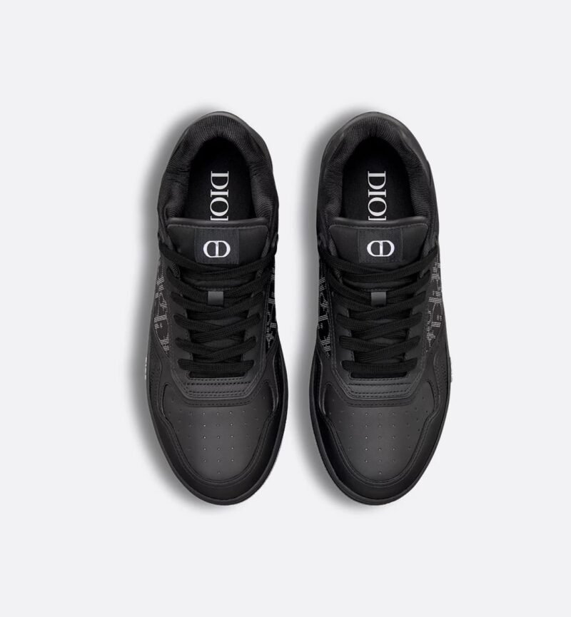 B27 Low-Top Sneaker Black Smooth Calfskin, Black Suede and Black Dior Oblique Galaxy Leather - Image 2